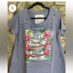 A Rare Bird TShirt Size S/M Blue Gray color